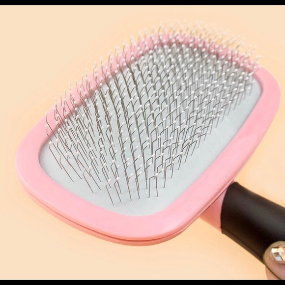 Pet grooming slicker brush, dog cat rabbit...-Pink - Picture 2 of 5